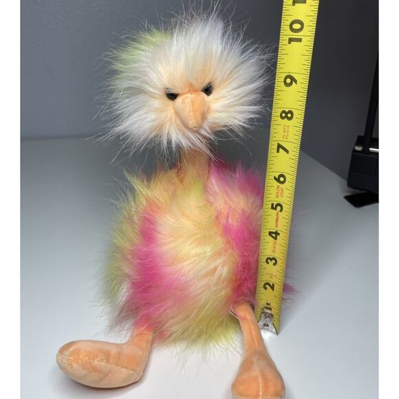 Jellycat Sorbet Pompom Plush 10” Yellow Pink Ostrich Bird Stuffed Animal NWT - Picture 11 of 11